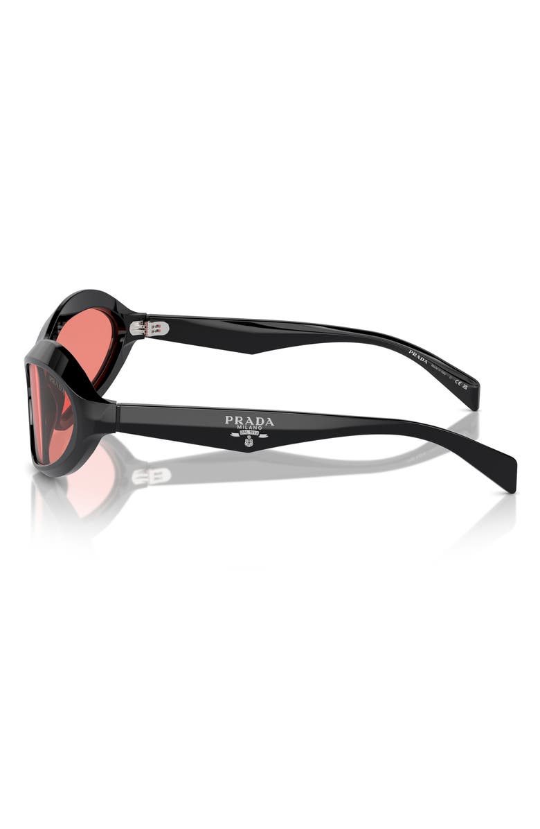 Prada 61mm Oval Sunglasses, Alternate, color, Black