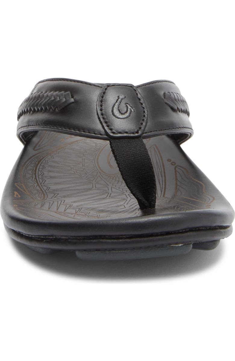 OluKai Mea Ola Mano Sandal, Alternate, color, Black / Dark Shadow