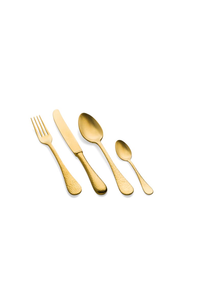 Mepra Epoque Pewter Gold Flatware Set - 5 Pieces, Alternate, color, Pewter Gold