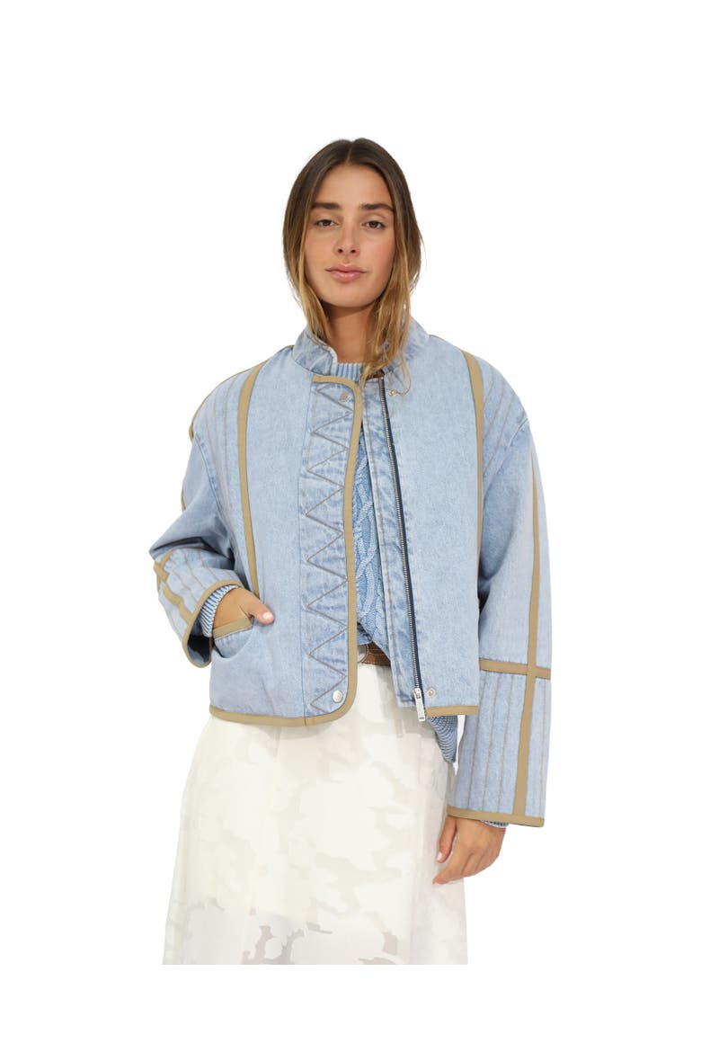 Free And Forward Quilted Denim Jacket, Main, color, Light/Pastel Blue