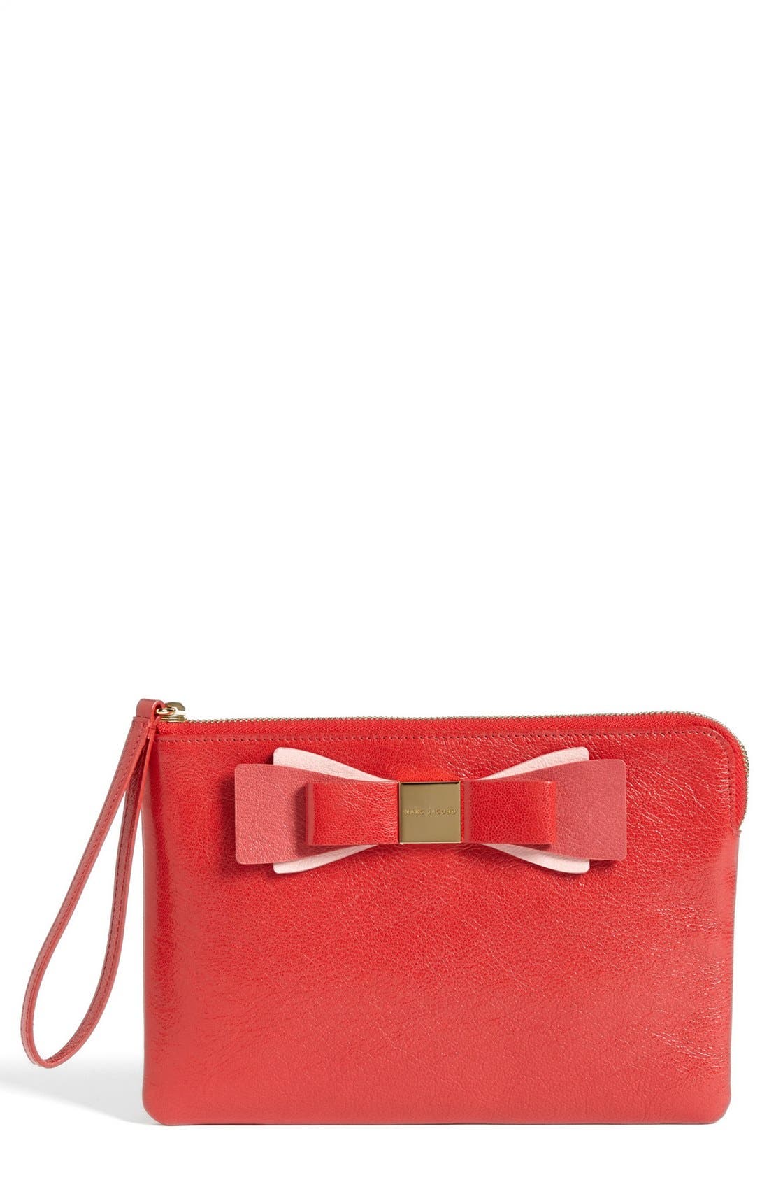 Bow Clutch Wristlet, Main, color, FLAME/ LIPSTICK/ CHERRY