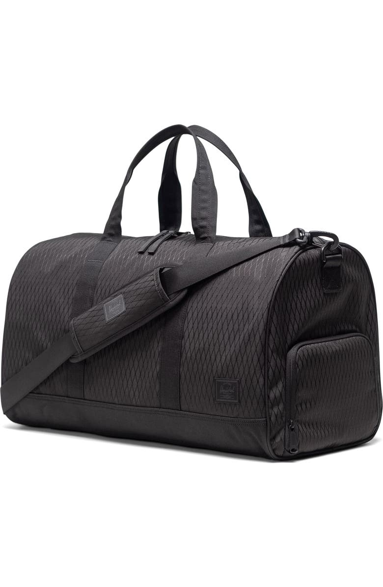 Herschel Supply Co. Novel Recycled Polyester Duffle Bag, Alternate, color, Black Diamond/Black