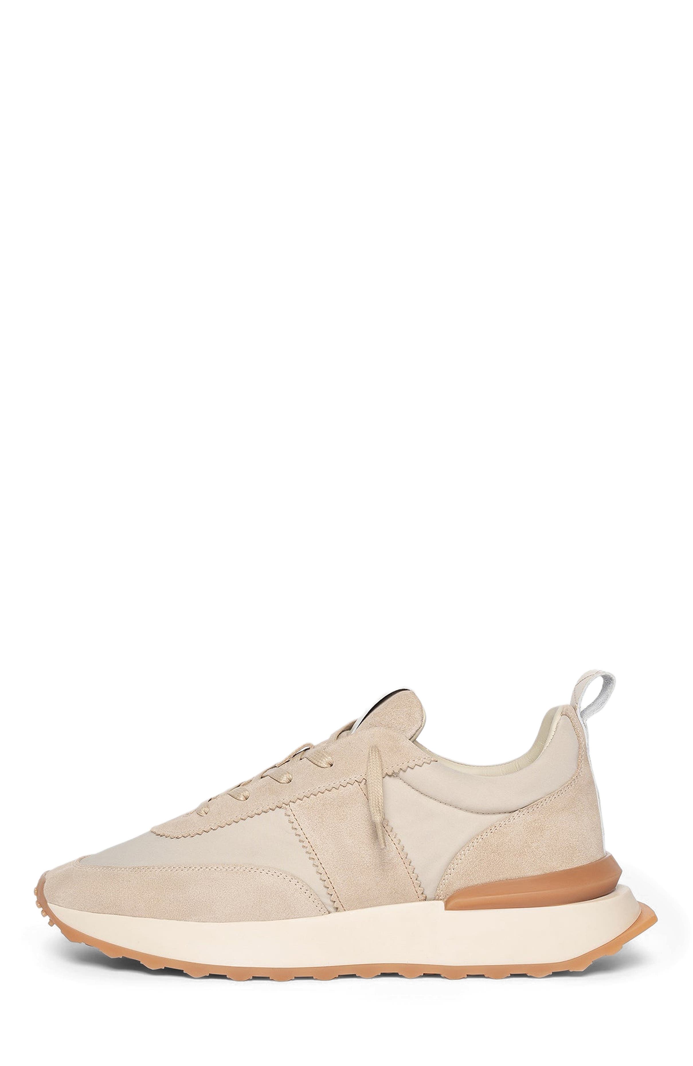 Monaco Suede and Nylon Runner, Alternate, color, Cream