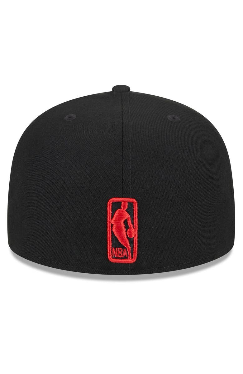 New Era Men's New Era Black Chicago Bulls Rally Drive Side Patch 59FIFTY Fitted Hat, Alternate, color,