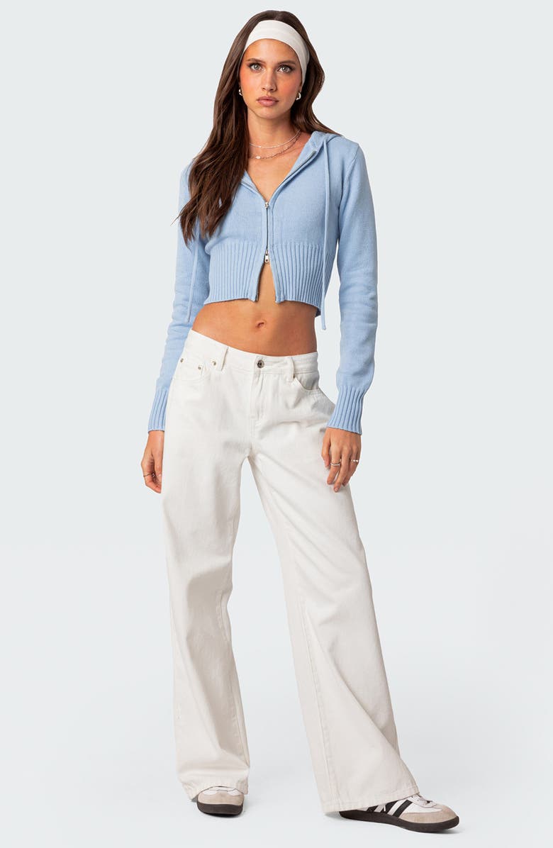 EDIKTED Desiree Hooded Crop Cardigan, Alternate, color, Light-Blue
