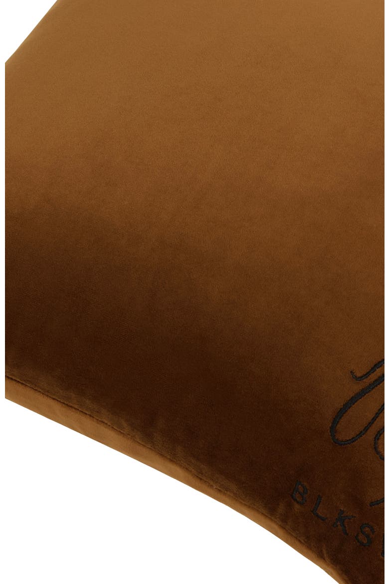 Bronze Velvet Logo Decorative Cushion, Alternate, color, Bronze