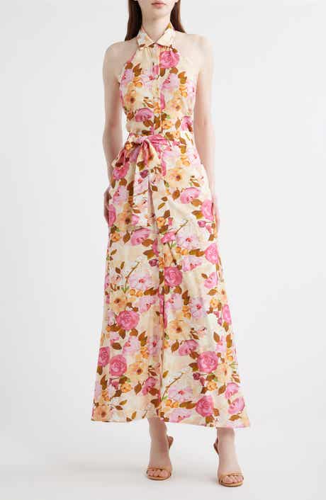 Bown Floral Halter Neck Dress