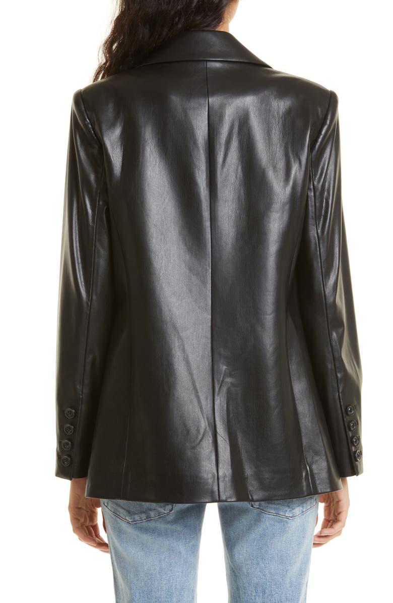 Alice + Olivia Denny Faux Leather Blazer, Alternate, color,