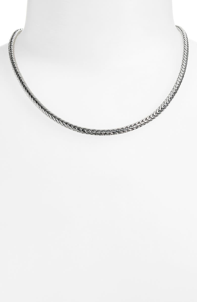 Nordstrom Waterproof Wheat Chain Necklace, Alternate, color, Silver