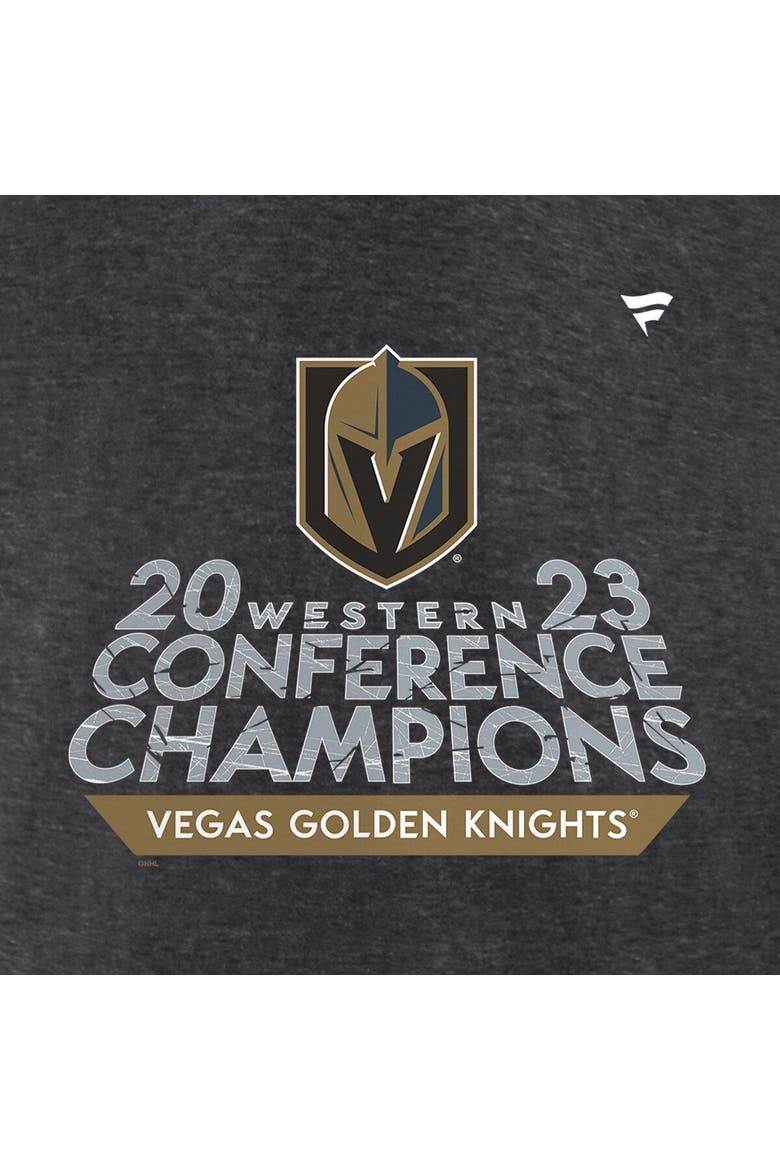 Men's Fanatics Branded  Heather Charcoal Vegas Golden Knights 2023 Western Conference Champions Locker Room T-Shirt, Alternate, color, Heather Charcoal