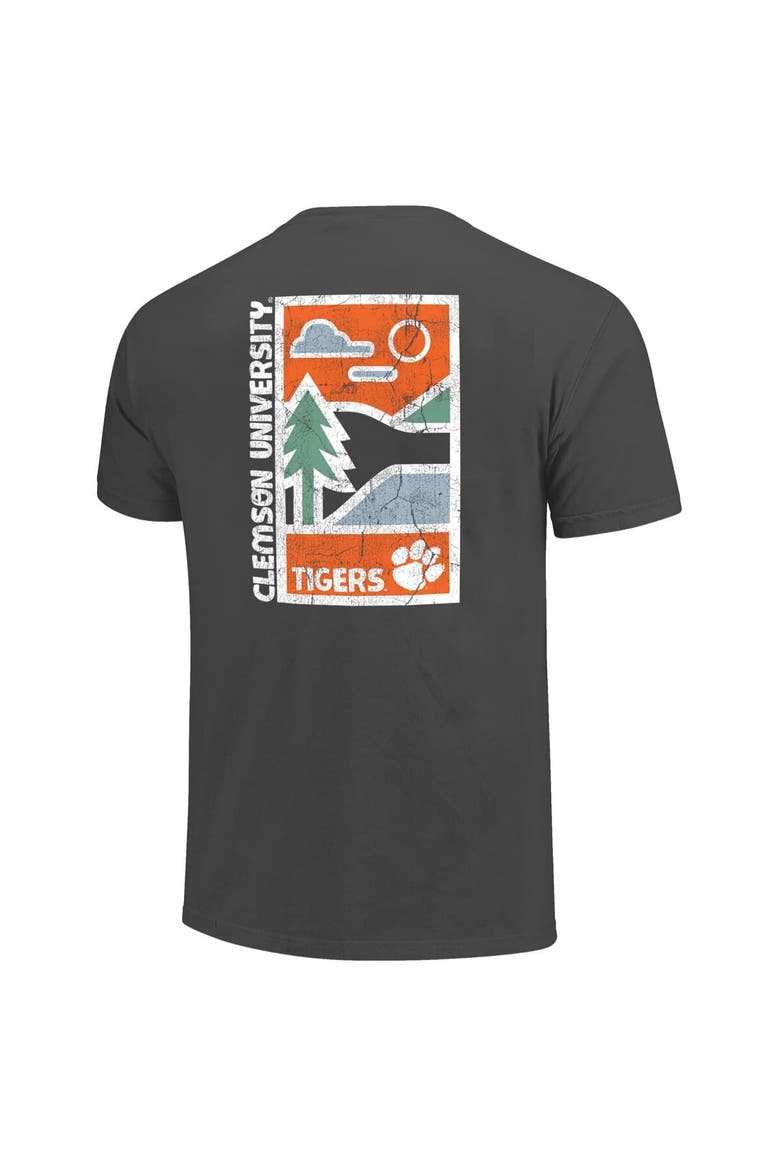Men's  Graphite Clemson Tigers Comfort Colors Minimal Vista Distressed Graphics T-Shirt, Alternate, color, Graphite