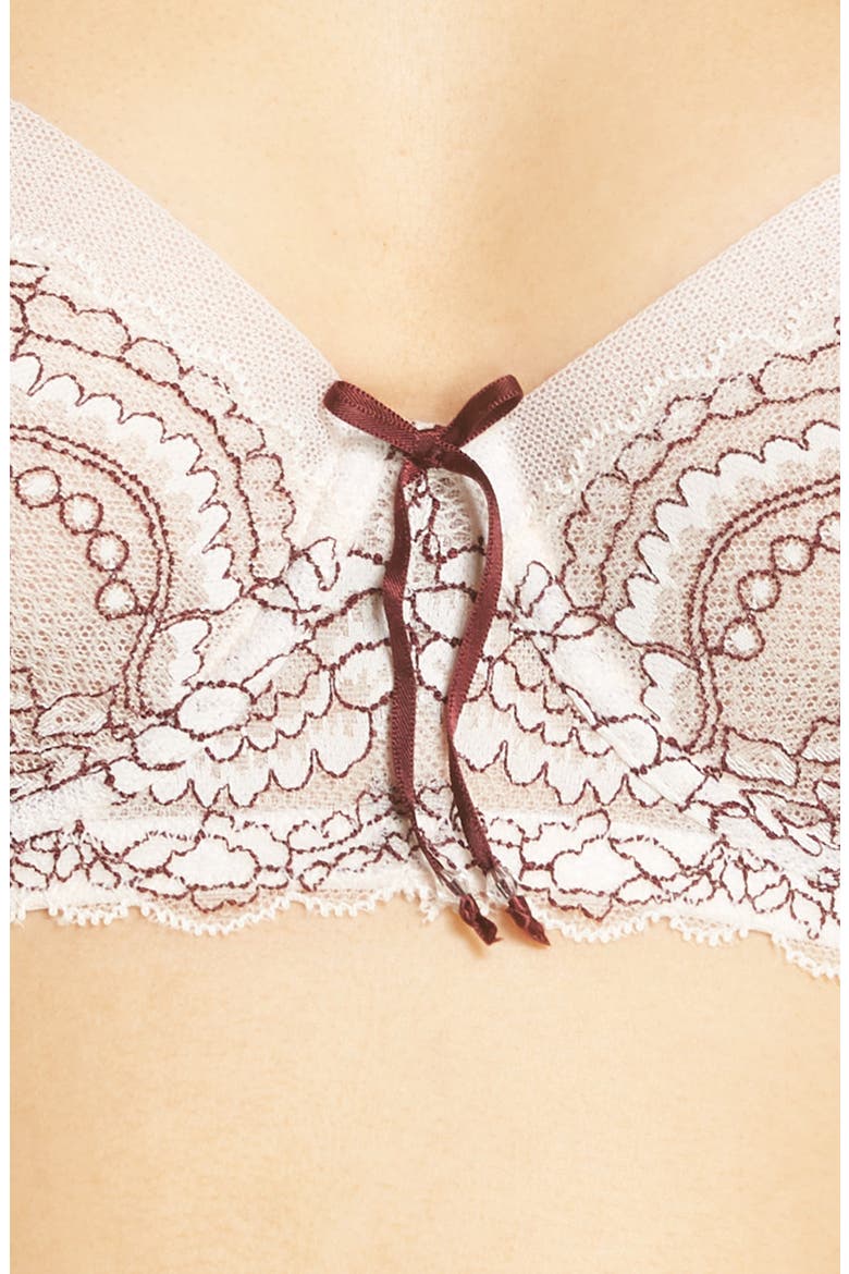 Minx Underwire Balconette Bra, Alternate, color, MERINGUE/ BRICK