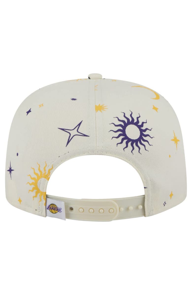 New Era Men's New Era Cream Los Angeles Lakers Lunar Golfer Snapback Hat, Alternate, color, Cream