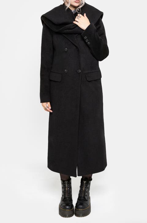 Lethe Hooded Scarf Longline Coat