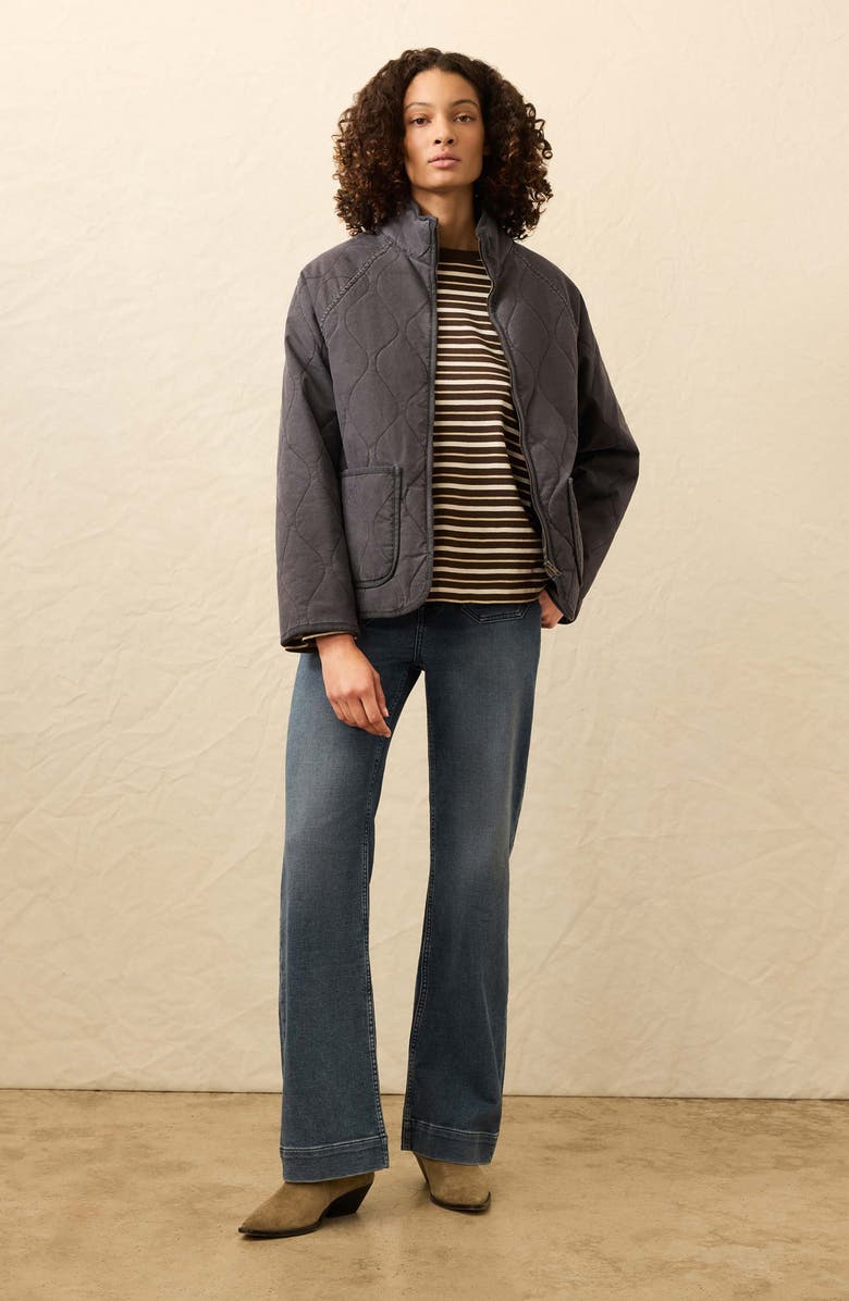 Faherty Sunwashed Onion Quilted Jacket, Alternate, color, Washed Charcoal