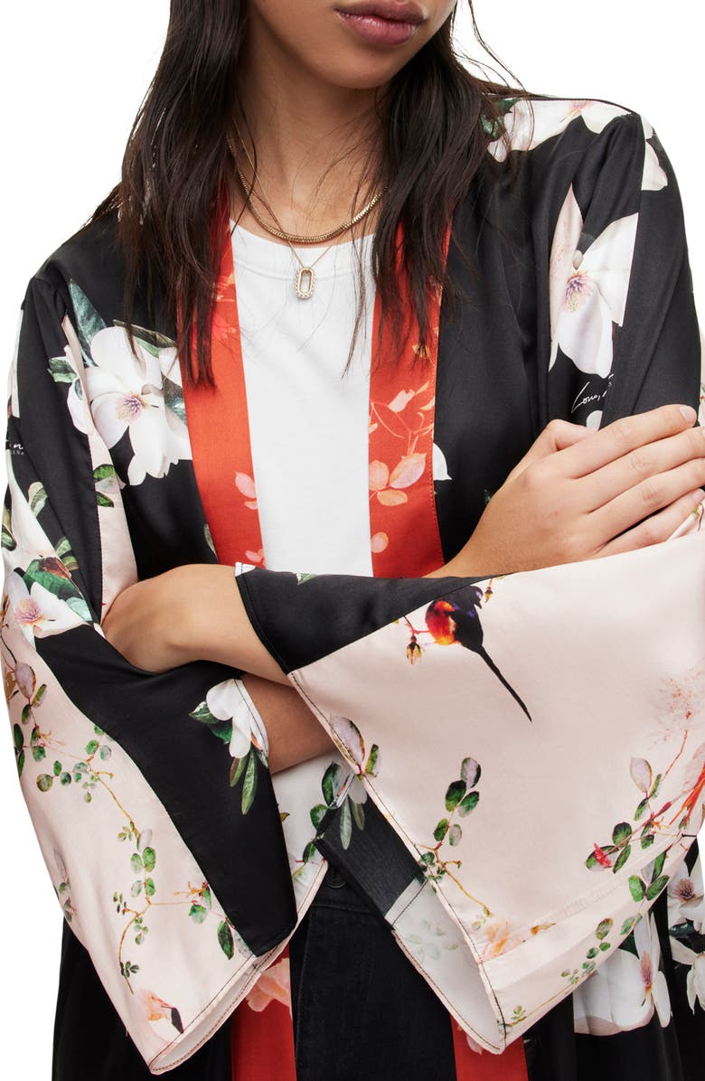 AllSaints Casi Fabia Floral Open Front Jacket, Alternate, color,