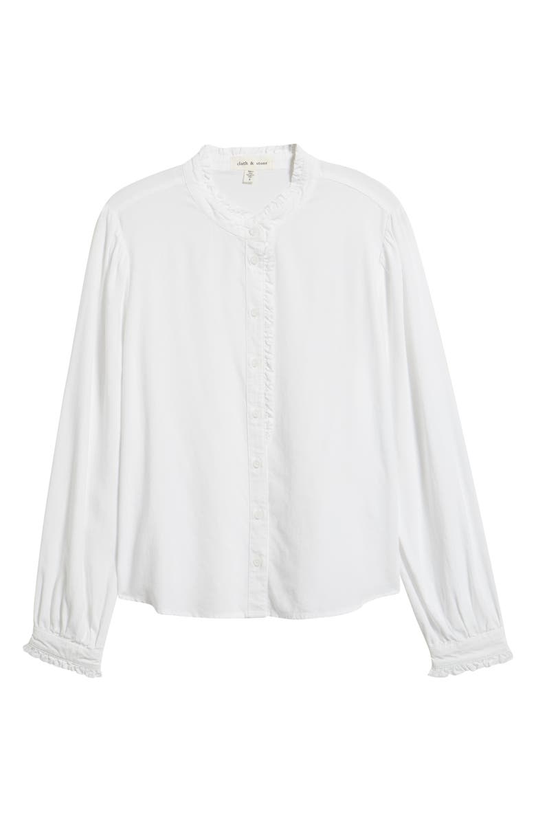 Cloth & Stone Frill Placket Shirt, Alternate, color, White