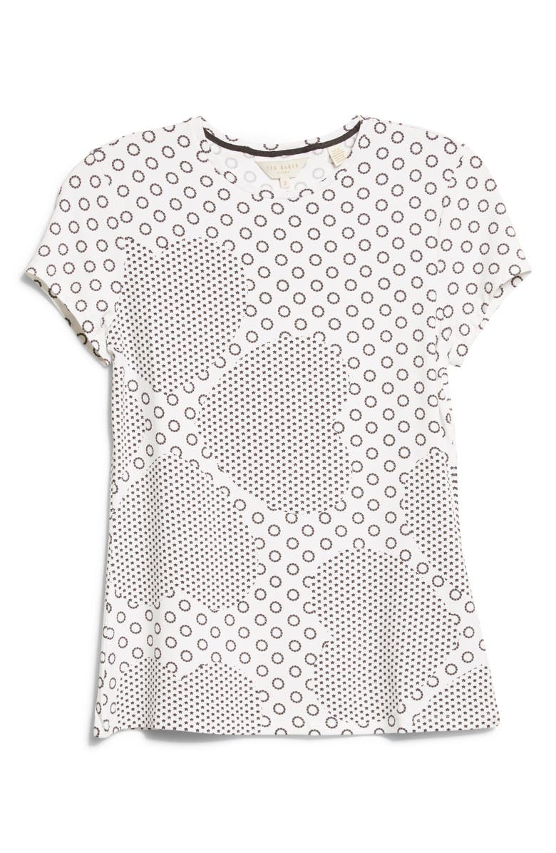 Ted Baker London Print Fitted T-Shirt, Alternate, color, White