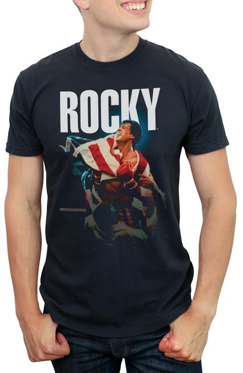 Men's Rocky IV American Flag Movie Poster  Graphic T-Shirt