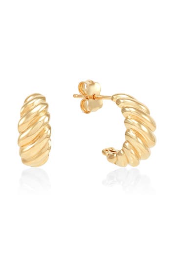 Frankie & Zoe J Hoop Earrings In Gold