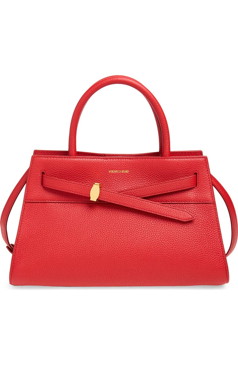 Veronica Beard Dash Leather Top Handle Bag, Main, color, Red