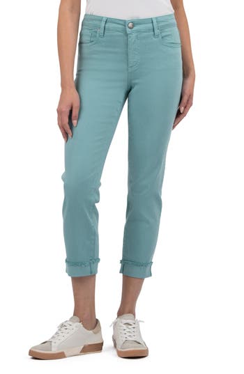Kut From The Kloth Amy Fray Hem Crop Skinny Jeans In Blue