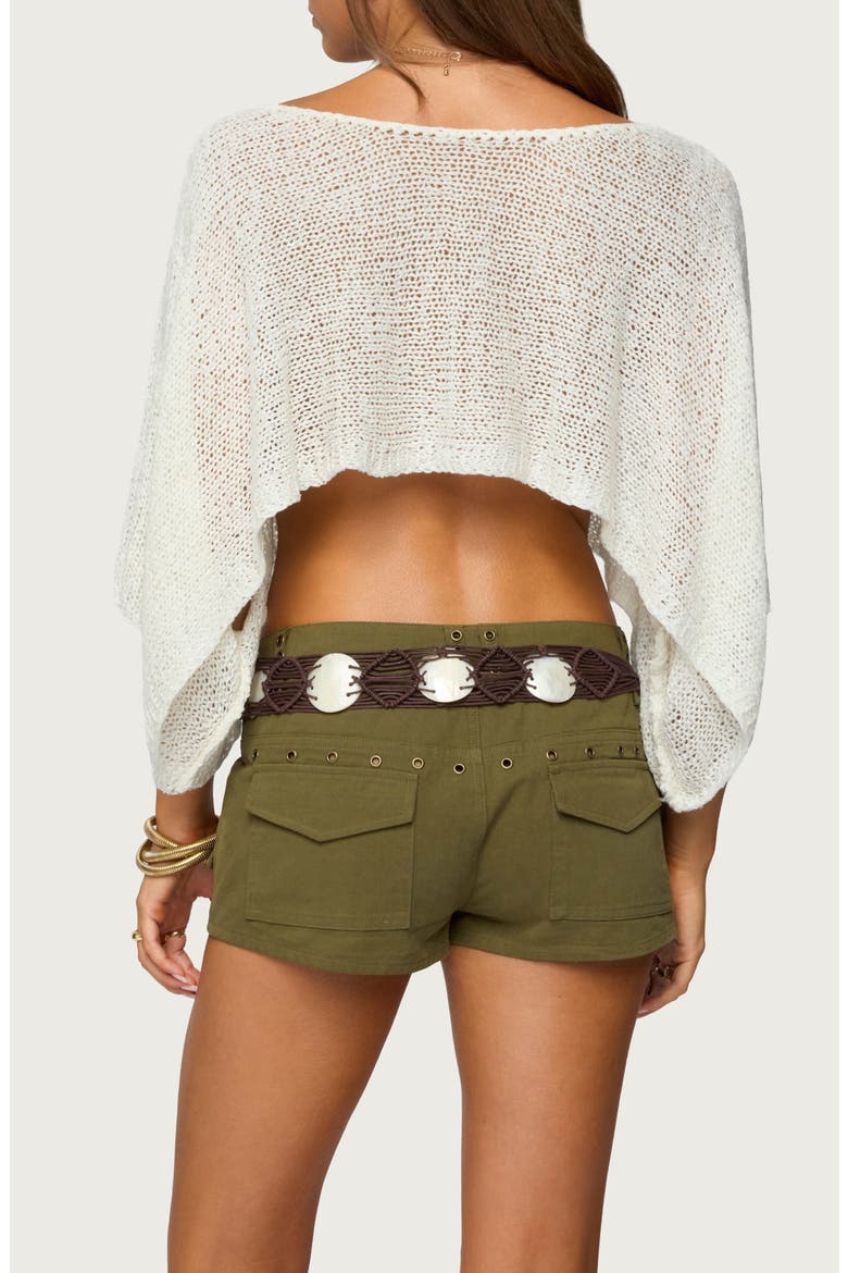 Laline Loose Knit Crop Top, Alternate, color, CREAM