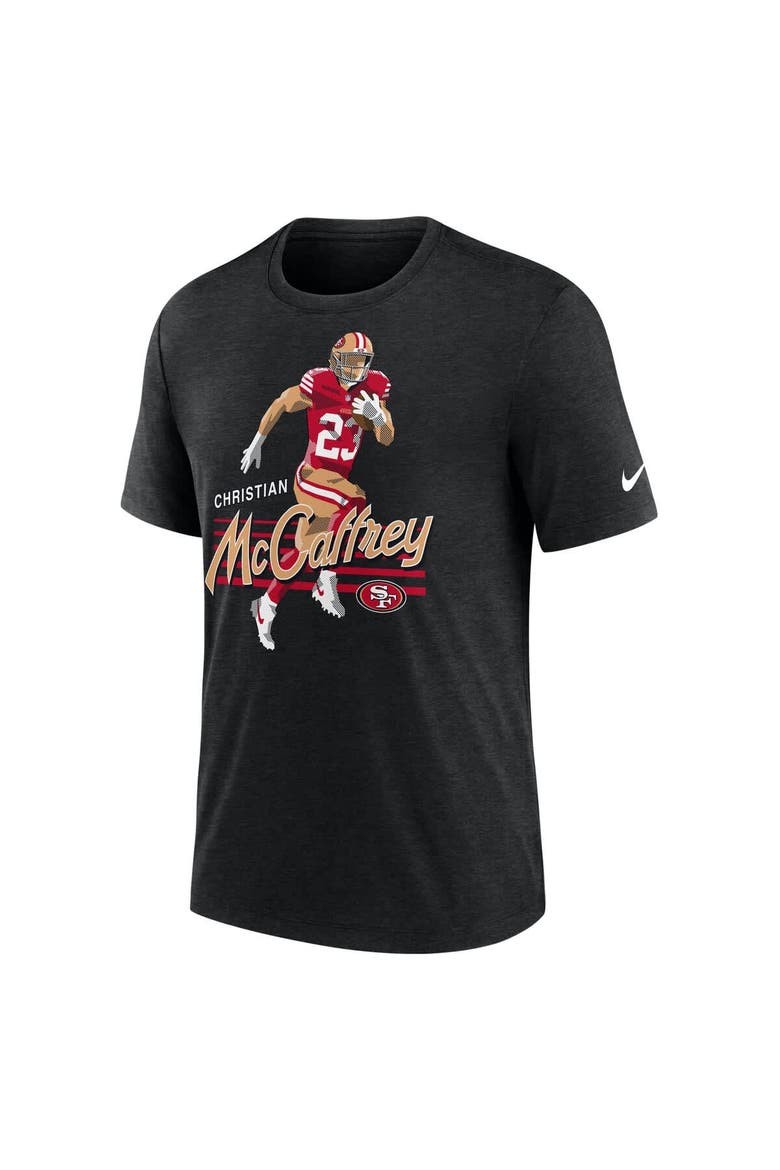 Men's Nike Christian McCaffrey Heather Black San Francisco 49ers Player Graphic T-Shirt, Alternate, color, Heather Black
