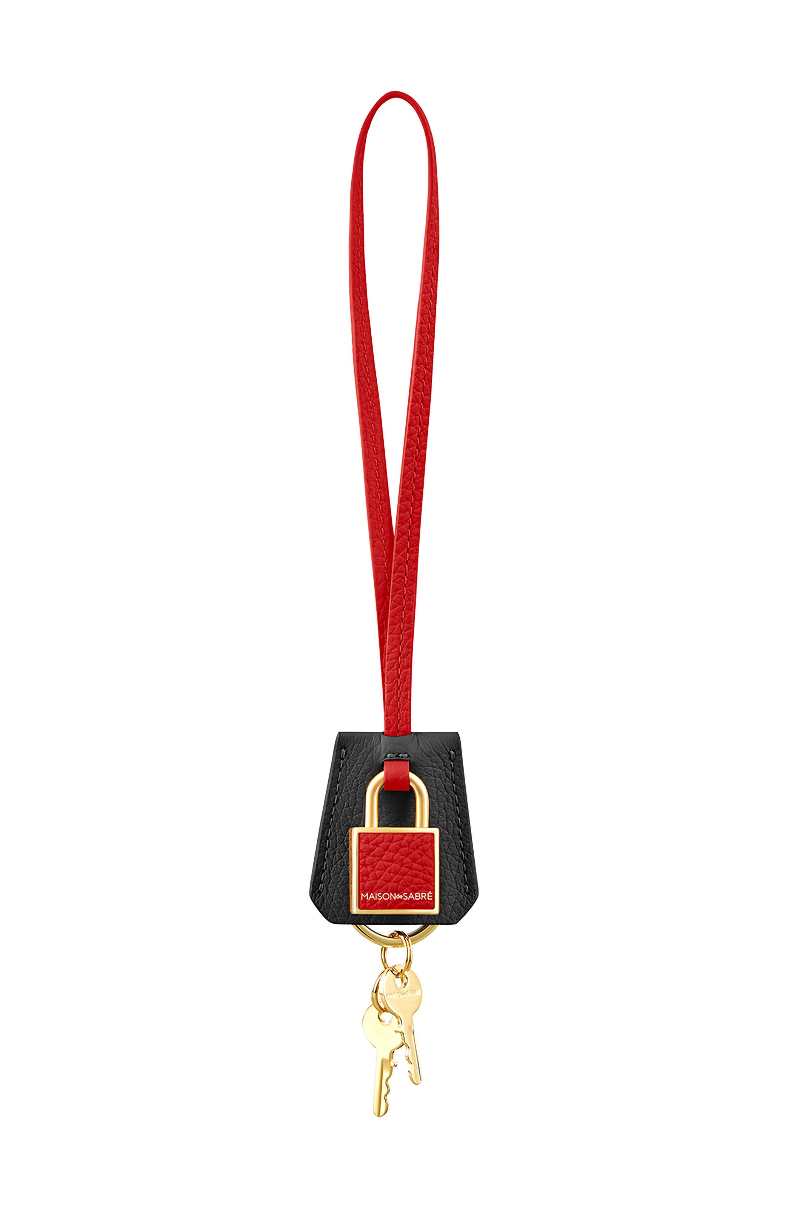 MAISON de SABRÉ The SABRÉMOJI Padlock Charm, Main, color, Rouge Noir