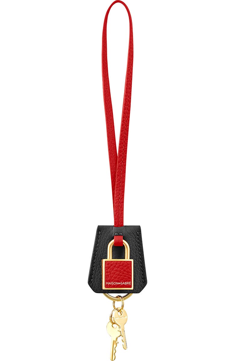 MAISON de SABRÉ The SABRÉMOJI Padlock Charm, Main, color, Rouge Noir