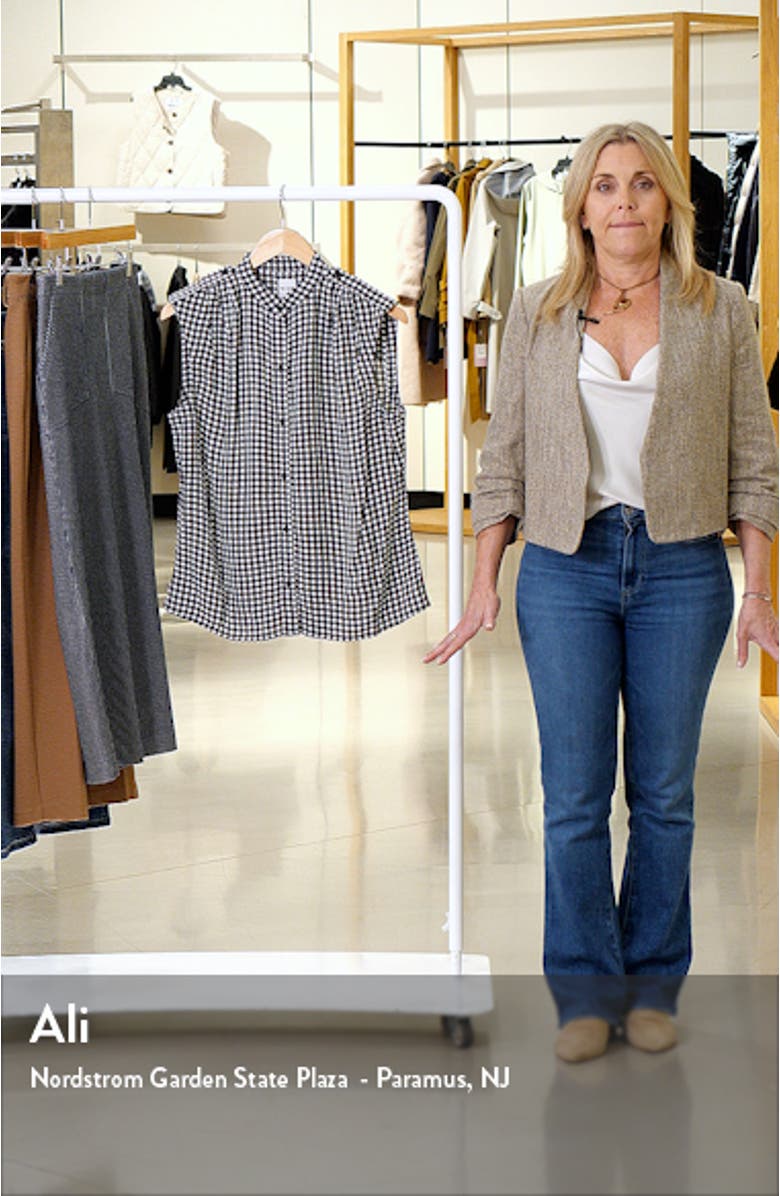 Gingham Sleeveless Button-Up Shirt, sales video thumbnail