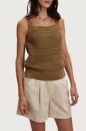 Varley Ebden Square Neck Cotton Pointelle Tank