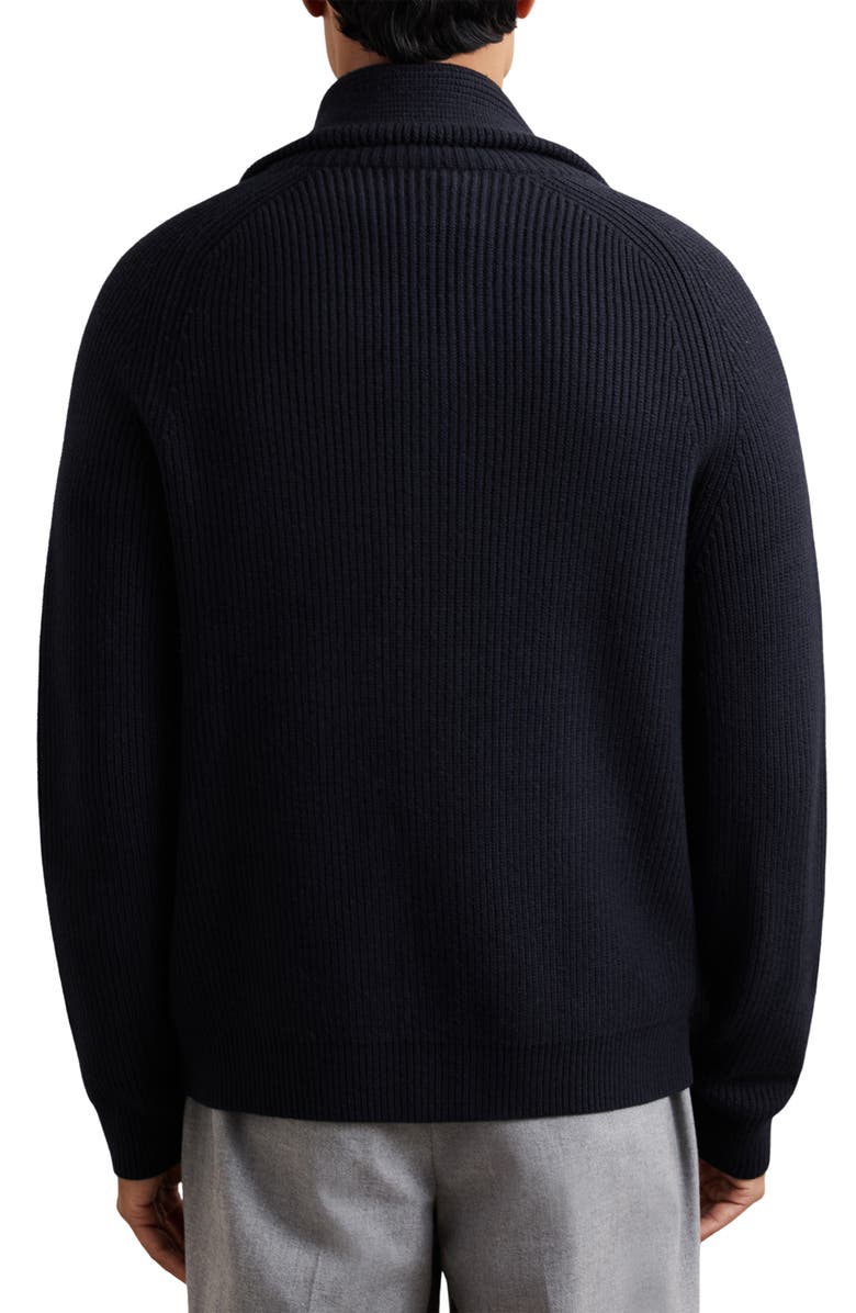 Reiss Cannon Rib Cardigan, Alternate, color, Navy