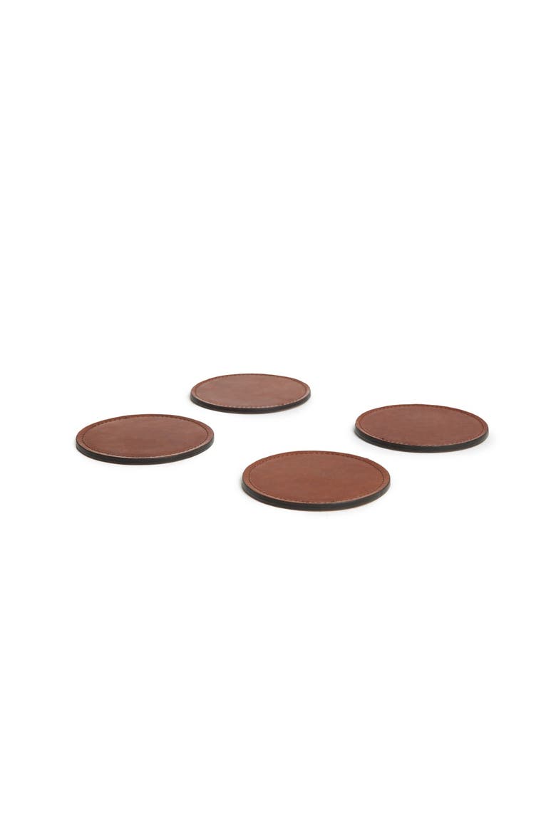 Blake Leather Coaster Set, Alternate, color, Espresso