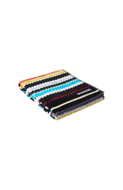 Missoni Home Curt 100x180 Cm Beach Towel In Zigzag Cotton Terry Cloth In Multicoloured
