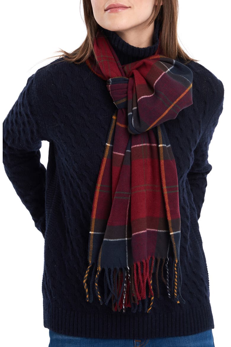 Galingale Tartan Scarf, Alternate, color, RED