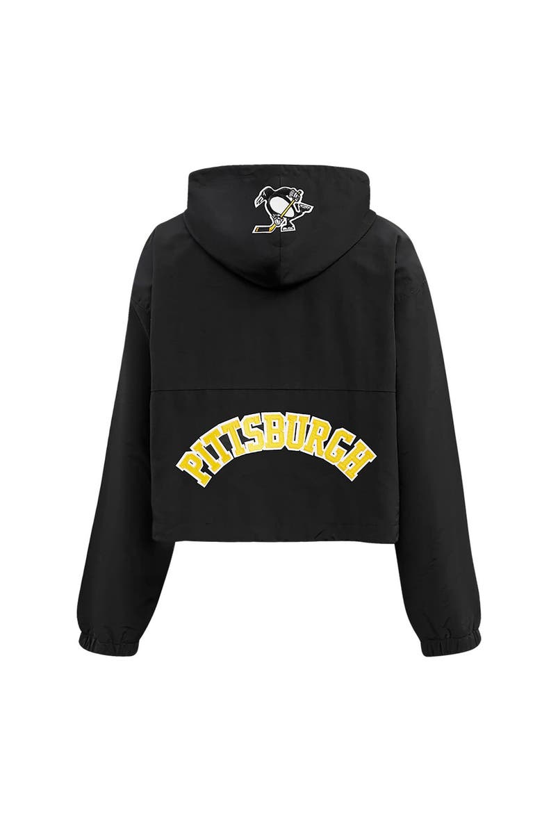PRO STANDARD Women's Pro Standard Black Pittsburgh Penguins Classic Cropped Half-Zip Wind Jacket, Alternate, color, Black