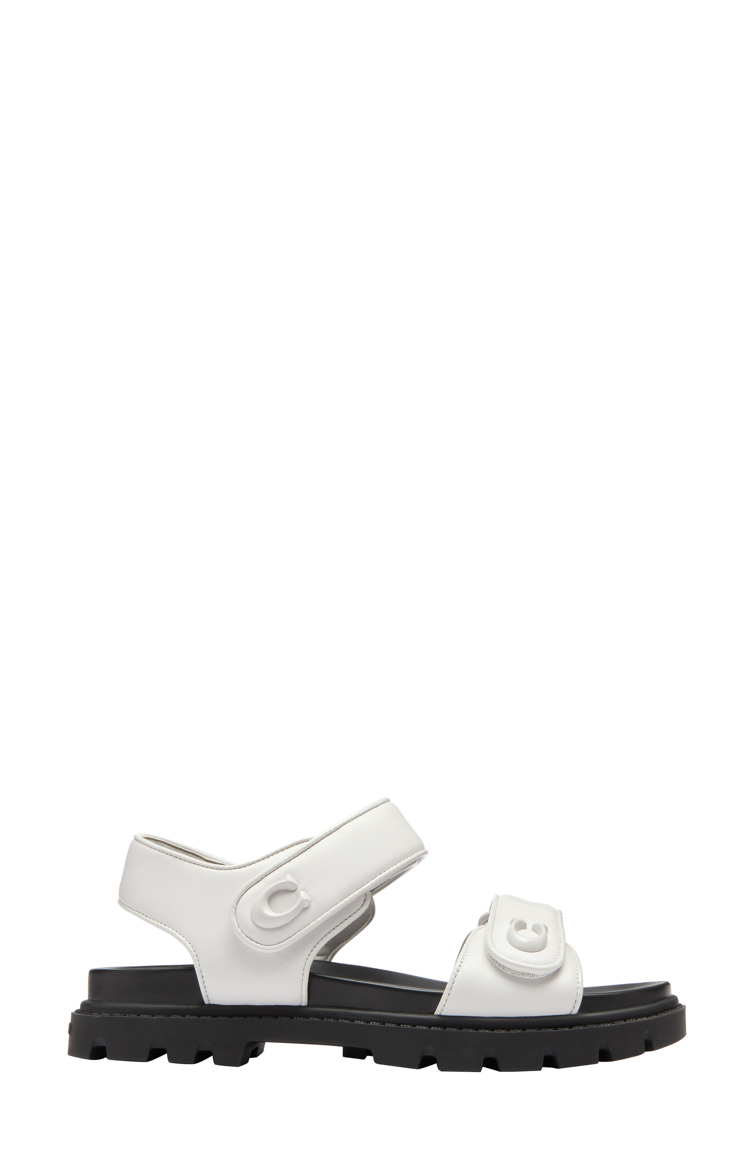 COACH Brynn Quarter Strap Sandal, Alternate, color, Optic White/ Black