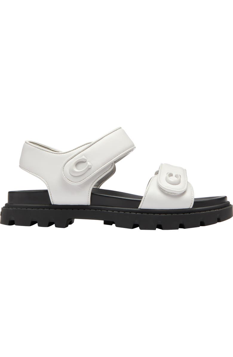 COACH Brynn Quarter Strap Sandal, Alternate, color, Optic White/ Black