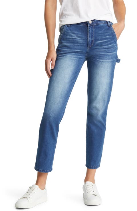 'Ab'Solution High Waist Ankle Crop Carpenter Jeans (Nordstrom Exclusive)