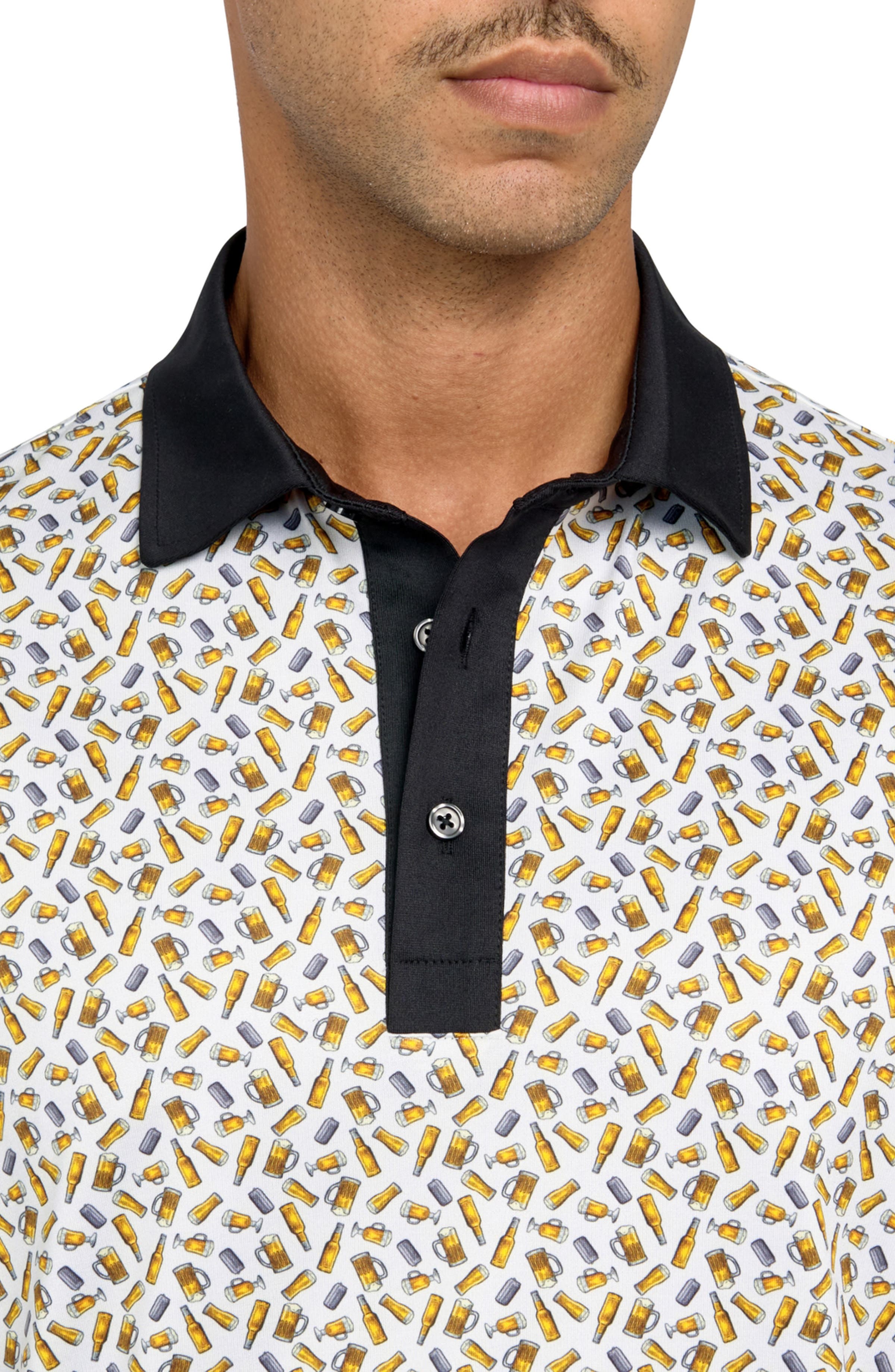 Regular Fit Micro Beers Print Recycled Performance Golf Polo - image 2