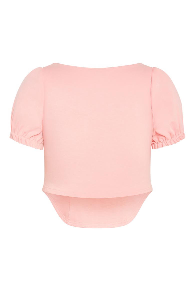 Puff Sleeve Corset Top, Alternate, color, SUGAR