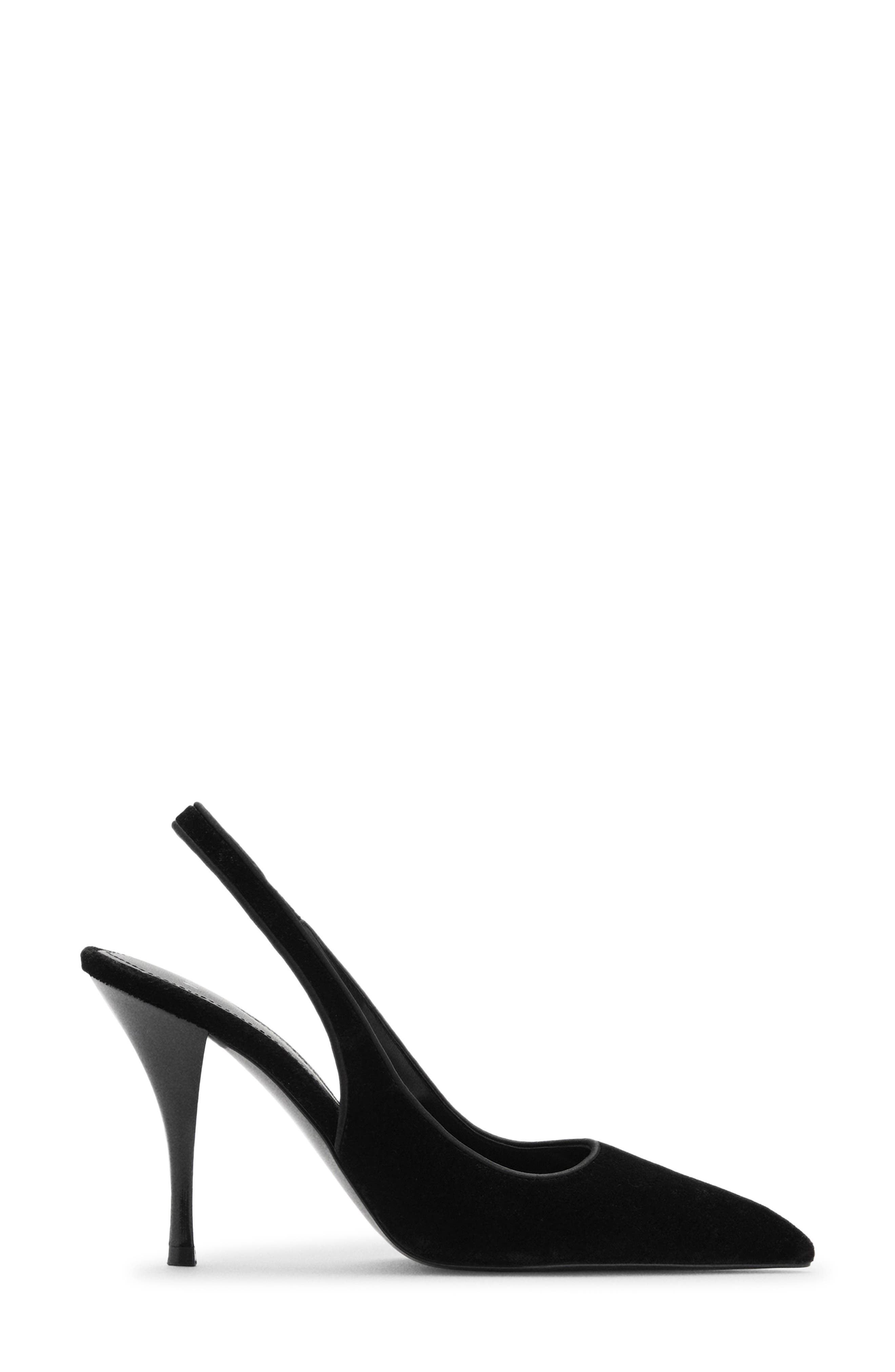 MANGO Velvet Pointed Toe Slingback Pump, Alternate, color, 