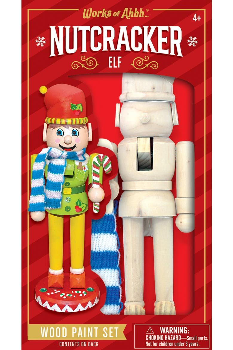 Nutcracker Elf Wood Craft Kit, Main, color, Multicolor