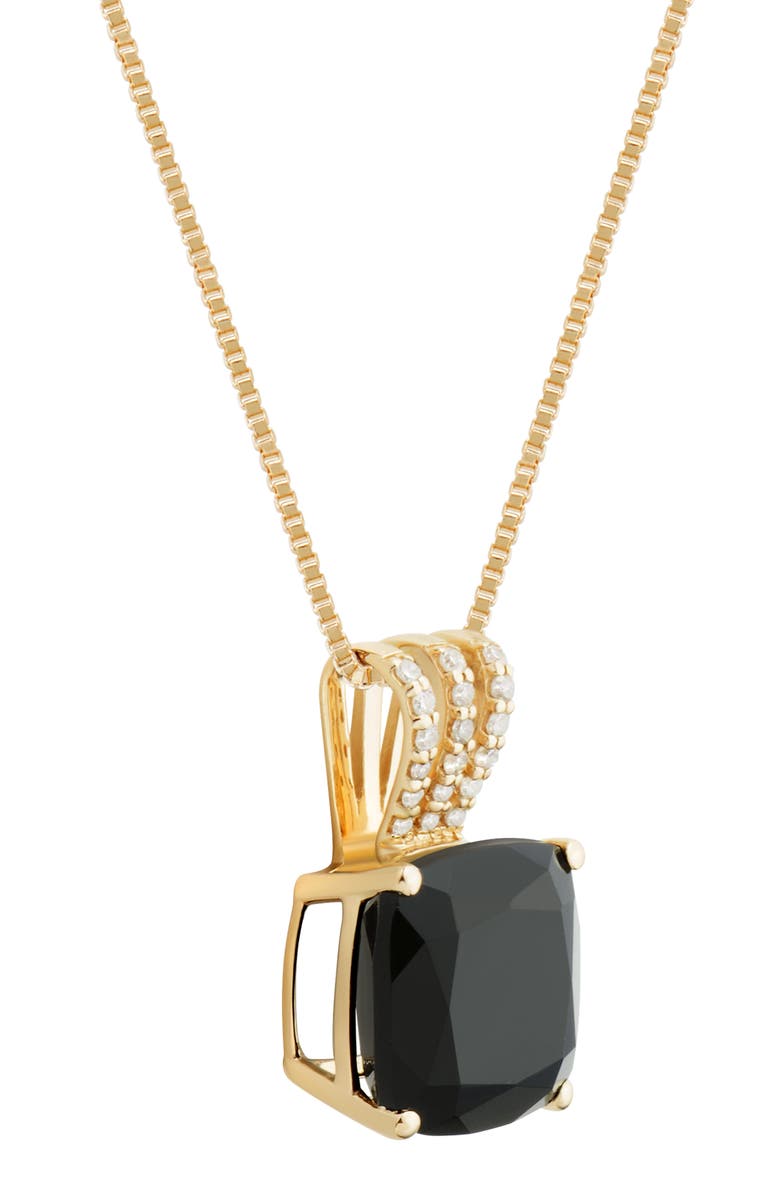 Frankie & Zoe Onyx & Diamond Pendant Necklace, Alternate, color, Yellow Gold