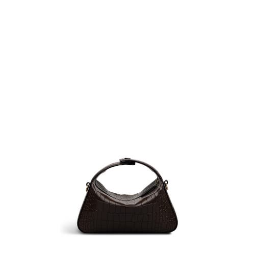 Radley De Beauvoir Faux Croc Small Ziptop Satchel Bag In Brown