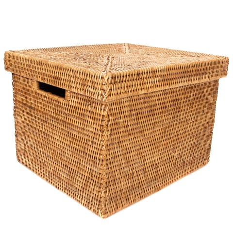 Artifacts Rattan Storage Box with Lid - Letter File