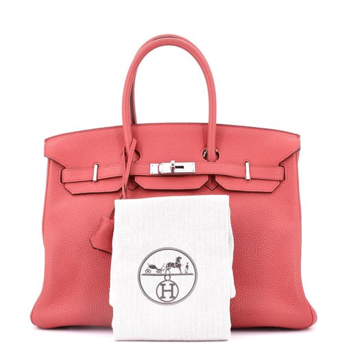 Pre-owned Hermes  Hermes Birkin Handbag Pink Togo With Palladium Hardware 35 In Purple