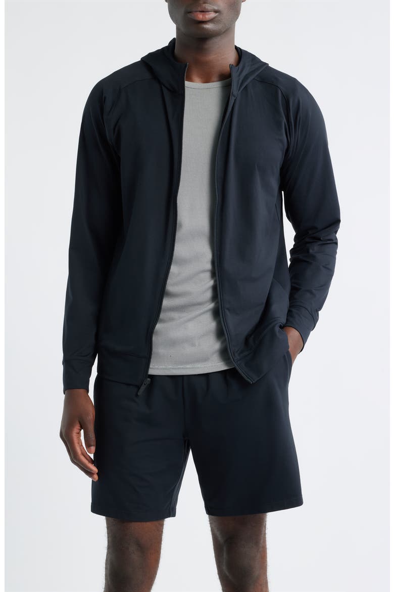 Live In Performance Zip Hoodie, Main, color, BLACK CAVIAR