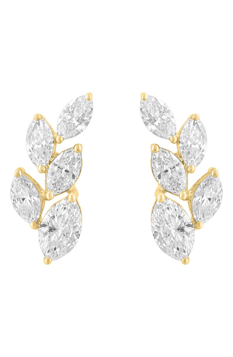EFFY Lab Grown Diamond Leaf Stud Earrings, Alternate, color, Gold